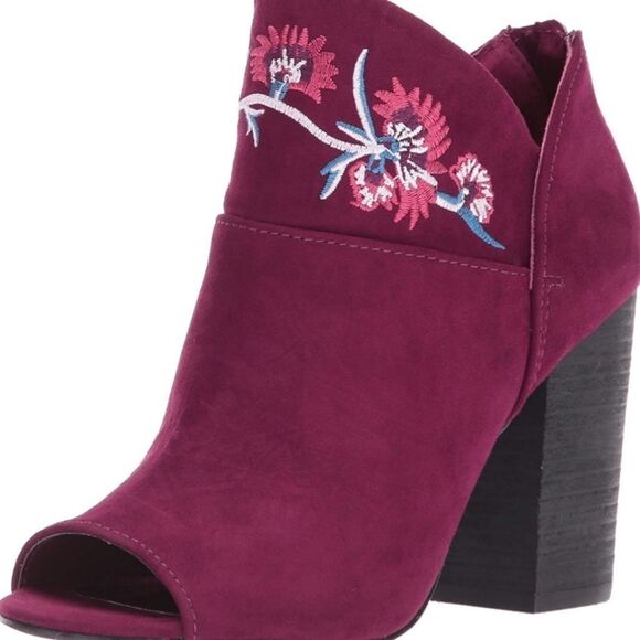 Carlos by Carlos Santana Jazlyn Boho Embroidered Suede Peep Toe Ankle Boots New - Picture 13 of 13